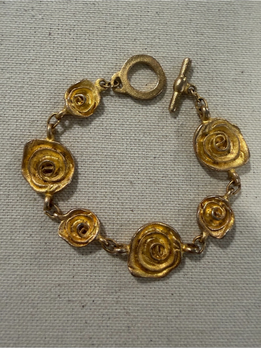 Vintage Yves Rocher Gold Rose Bud Bracelet